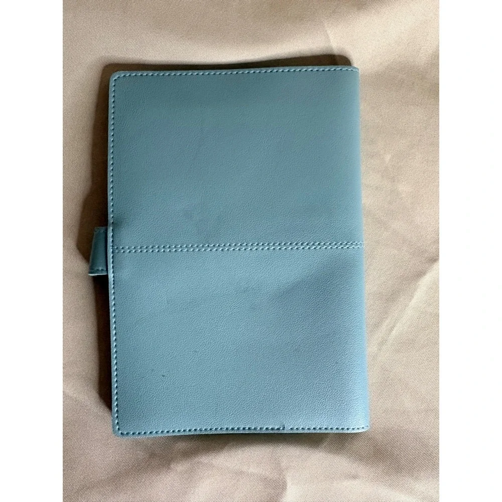 Lifewave Light Blue Faux Leather Journal Notebook Cover Magnetic Snap Closure